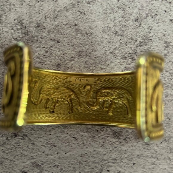 Vintage MMA Gold Elephant Cuff Bracelet India Metropolitan Museum 24kt plated - Picture 8 of 11